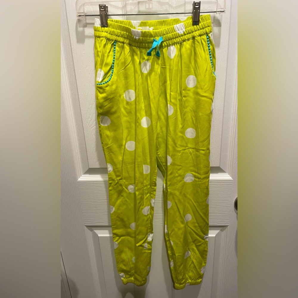 NWOT Mini Boden green polka dot joggers size 11